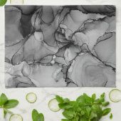 Zwarte alcoholinkt theedoek (Gevouwen)