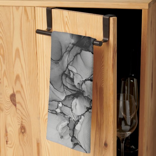 Zwarte alcoholinkt theedoek (Derde Gevouwen)