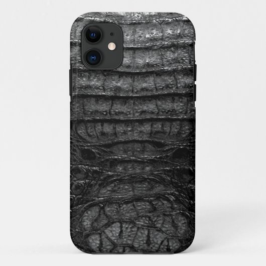 Zwarte Alligatorleer Case-Mate iPhone Case (Achterkant)
