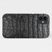 Zwarte Alligatorleer Case-Mate iPhone Case (Achterkant (horizontaal))