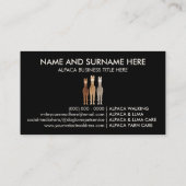 Zwarte Alpaca's Visitekaartje (Achterkant)