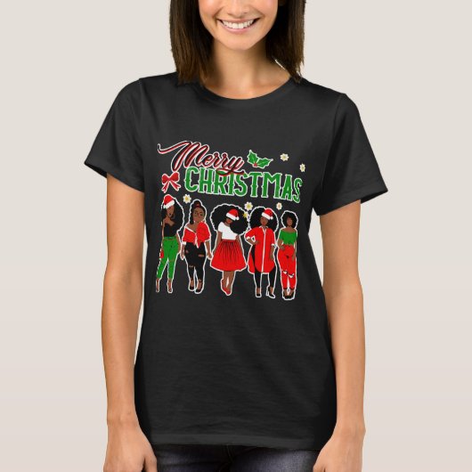 Zwarte-Amerikaanse kerstkerstkerst T-shirt (Voorkant)