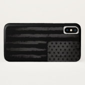 Zwarte Amerikaanse vlag Case-Mate iPhone Case (Achterkant (horizontaal))