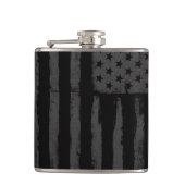 Zwarte Amerikaanse vlag Heupfles (Voorkant)