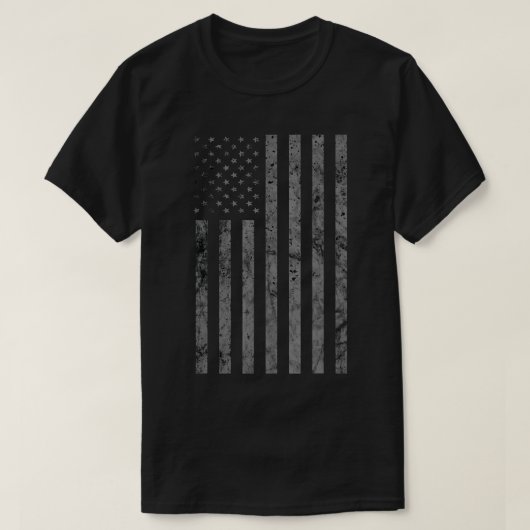  zwarte Amerikaanse vlag T-Shirt (Design voorkant)