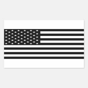 Zwarte Amerikaanse vlag Teller van verzet Rechthoekige Sticker