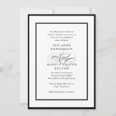 Zwarte Ampersand alles in één RSVP DETAILS Trouwen Kaart (Voorkant)