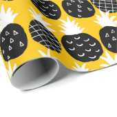 Zwarte anananas cadeaupapier (Rol Hoek)