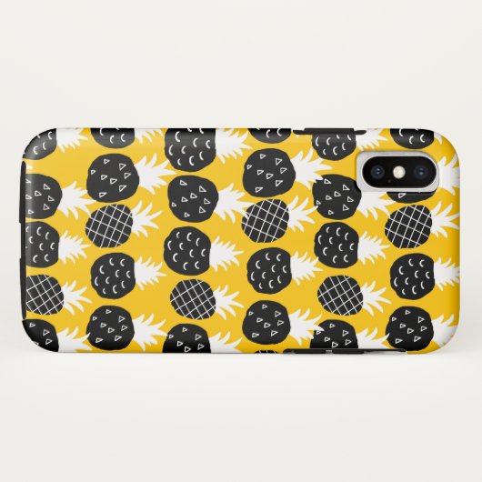 Zwarte anananas Case-Mate iPhone case (Achterkant (horizontaal))