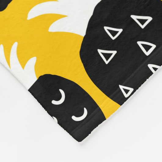 Zwarte anananas fleece deken (Hoek)