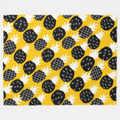 Zwarte anananas fleece deken (Voorkant (Horizontaal))