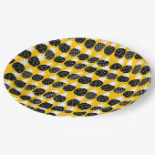 Zwarte anananas papieren bordje (Gekanteld)