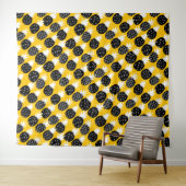 Zwarte anananas wandkleed (In Situ (horizontaal))