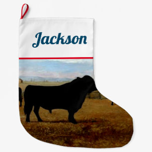 Zwarte Angus Bull Grote Kerstsok