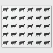 Zwarte Angus Cadeaupapier (Vlak)