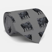 Zwarte Angus-Koe & Cute Calf Stropdas (Opgerold)