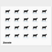 Zwarte Angus Ronde Sticker (Vel)