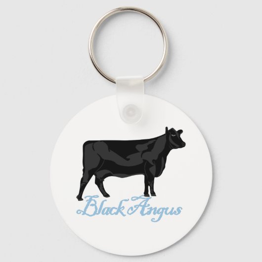 Zwarte Angus Sleutelhanger (Voorkant)
