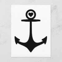Zwarte anker met hart