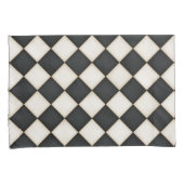 Zwarte & Antiek witte diamanten Kussensloop (Voorkant-Rechts)