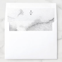 Zwarte Aquarel en Monogram Huwelijk