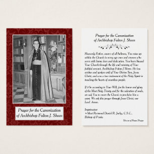 ZWARTE ARCHBISHOP FULTON SHEEN PRAYER CARDS VISITEKAARTJE