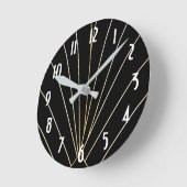 Zwarte Art Deco Design Ronde Klok (Hoek)