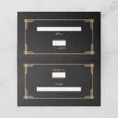 Zwarte Art Deco Great Gatsby Nummer Plaats (Buitenkant ongevouwen)