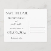 Zwarte Art Deco Great Gatsby Verander de Datum Aankondigingskaart (Achterkant)