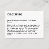 Zwarte art deco retro bruiloft receptie behuizing informatiekaartje (Achterkant)