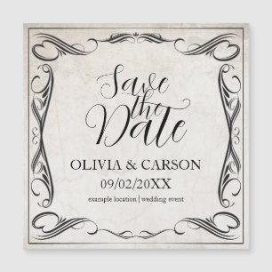 Zwarte Art Deco Trouw Save the Date uit het verled