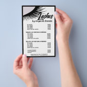 Zwarte as Eyelash-uitbreidingen — witte prijslijst Flyer (Hand)