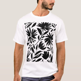 Zwarte aster:  chrysantenpatroon t-shirt
