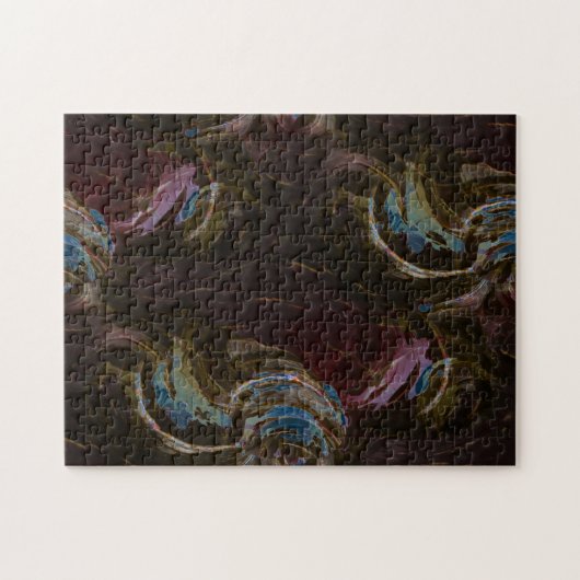 Zwarte Atomic Abstracte Kunst Legpuzzel (Horizontaal)