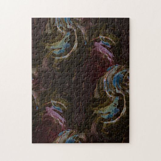 Zwarte Atomic Abstracte Kunst Legpuzzel (Verticaal)