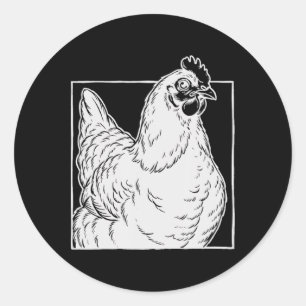 Zwarte Australorp Kip - Vintage Boerderij Kunst Ronde Sticker