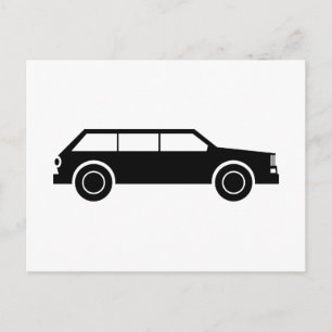 Zwarte auto briefkaart