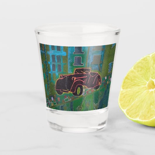 Zwarte auto shot glas (Voorkant)