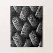 Zwarte autobanden legpuzzel (Verticaal)