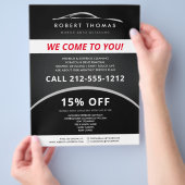 Zwarte Autodetailing, Autoreparatie, Autowas Flyer (Hand)