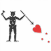 Zwarte baard piratenvlag sticker (Voorkant)