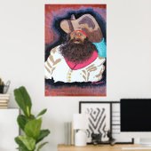 Zwarte baard poster (Thuiskantoor)