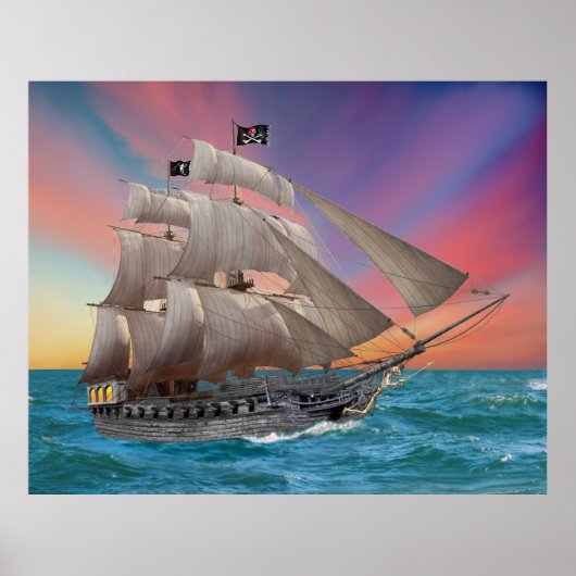 ZWARTE BAARDS PIRATENSCHIP POSTER (Voorkant)