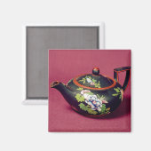 Zwarte baardschildpad magneet (Voorkant / Achterkant)