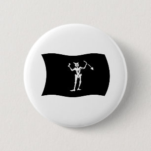 Zwarte-baardvlag-Button Ronde Button 5,7 Cm