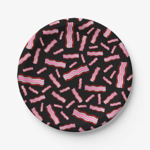 Zwarte bacon papieren bordje