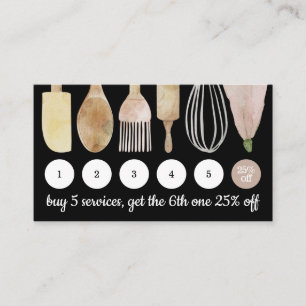 Zwarte bakkerijgebak, taart, keukenloyaliteit visitekaartje