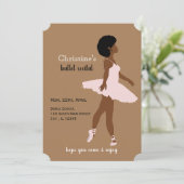 Zwarte ballerina afro haar balletuitvoering kaart (Staand voorkant)