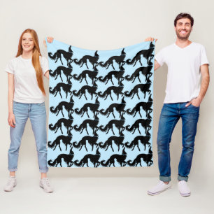 Zwarte Ballet Borzoi Print Pluche Fleece Deken