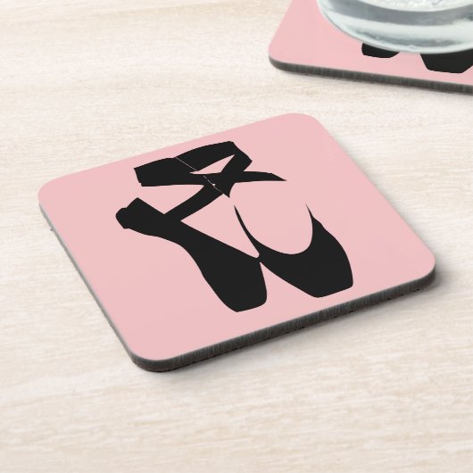 Zwarte balletpuntenschoenen bier onderzetter (Linkerzijde)
